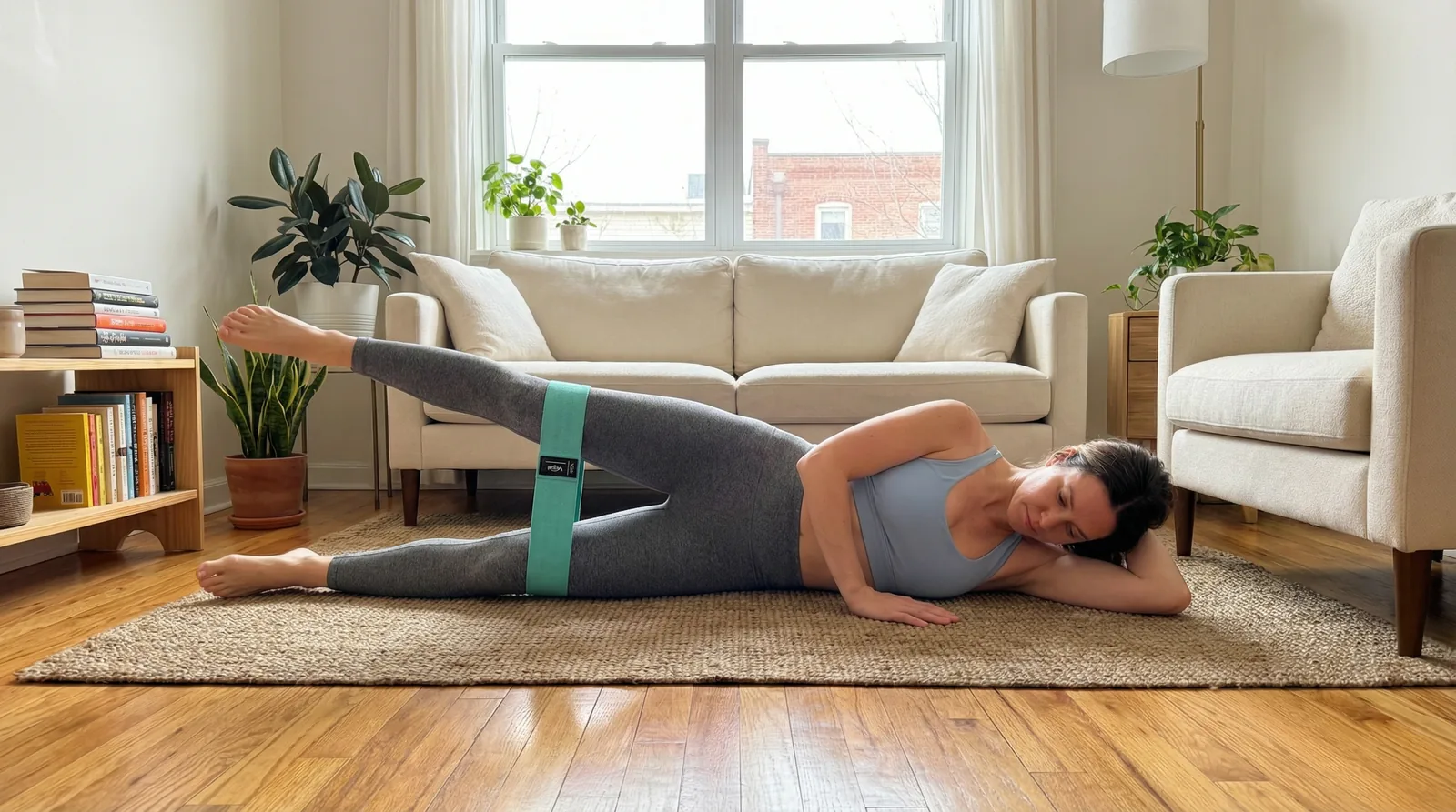Training at home with a Vergali fabric resistance band